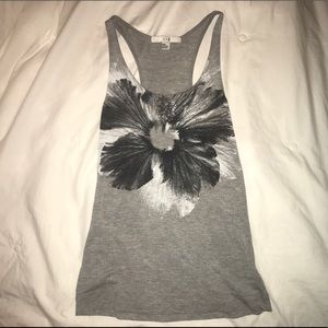 Grey floral tank top